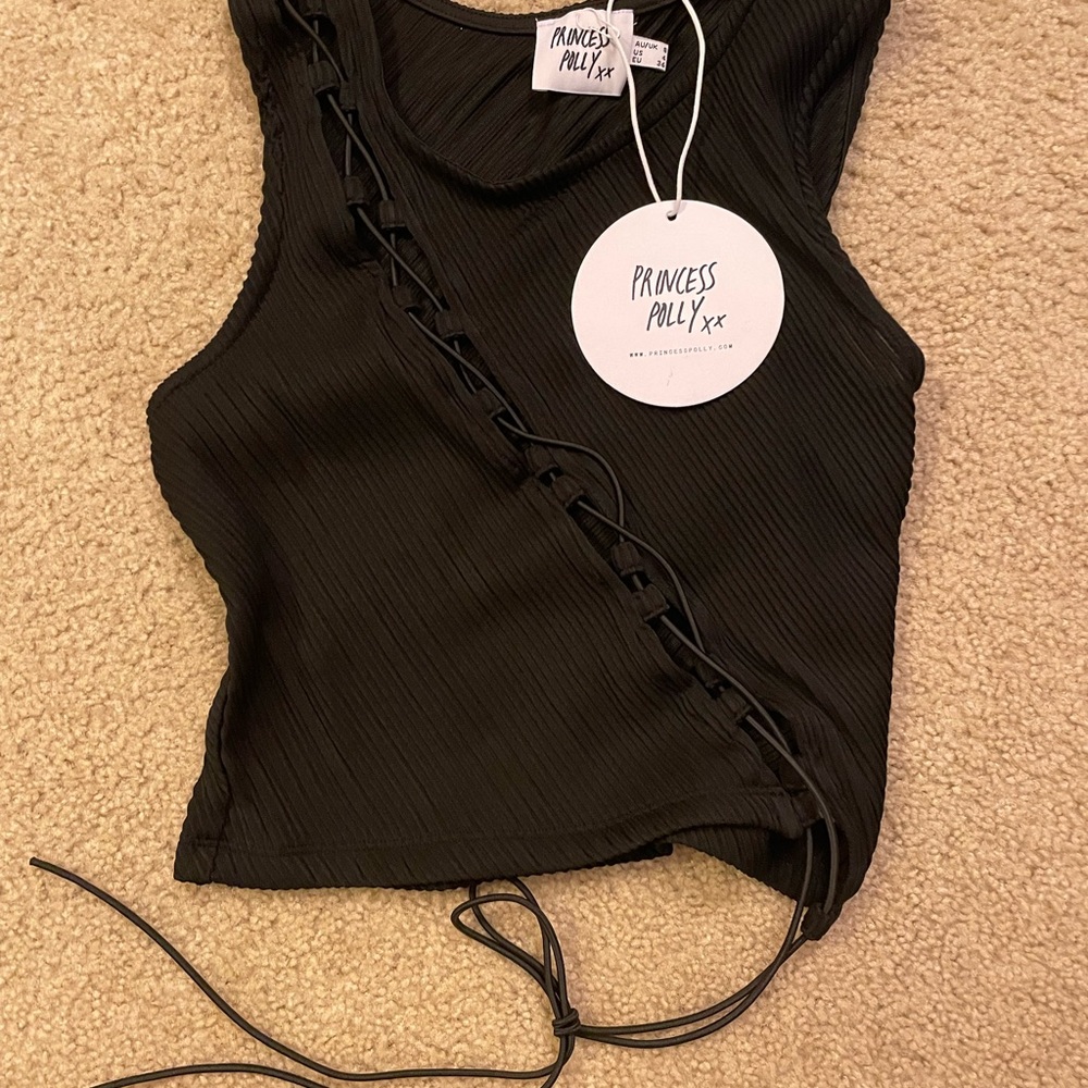 NWT Princess Polly Weekend Love Top Black
